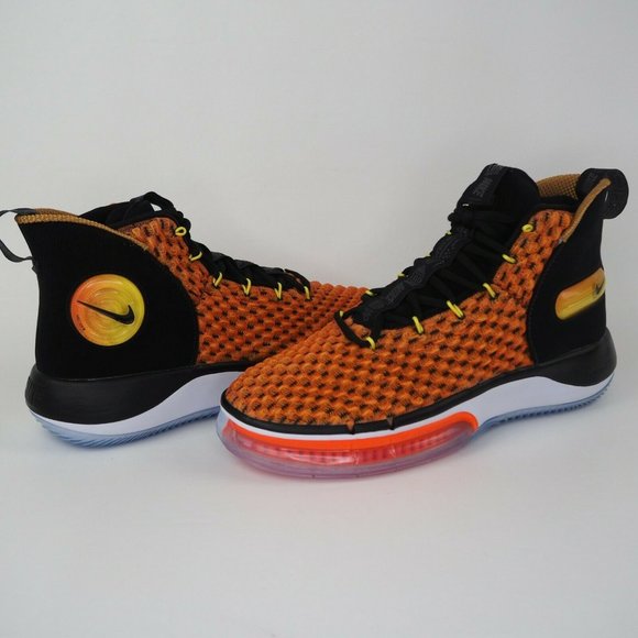 Nike Alphadunk Basketball Men's Shoes Orange Black - Picture 9 of 12